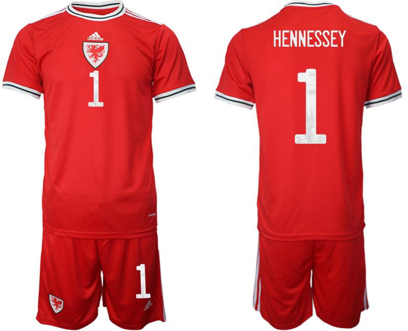 Men 2022 World Cup National Team Welsh home red 1 Soccer Jersey